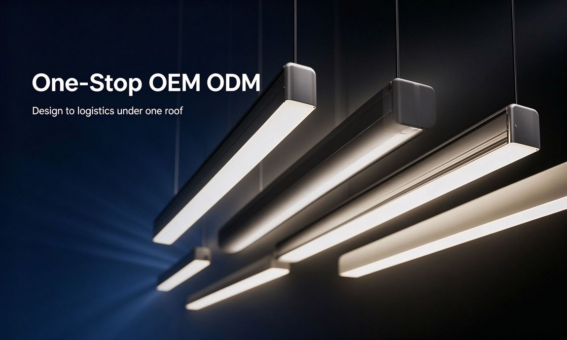 Industrial banner with LED linear lighting products and one-stop OEM ODM title Industrial banner with LED linear lighting products and one-stop OEM ODM title