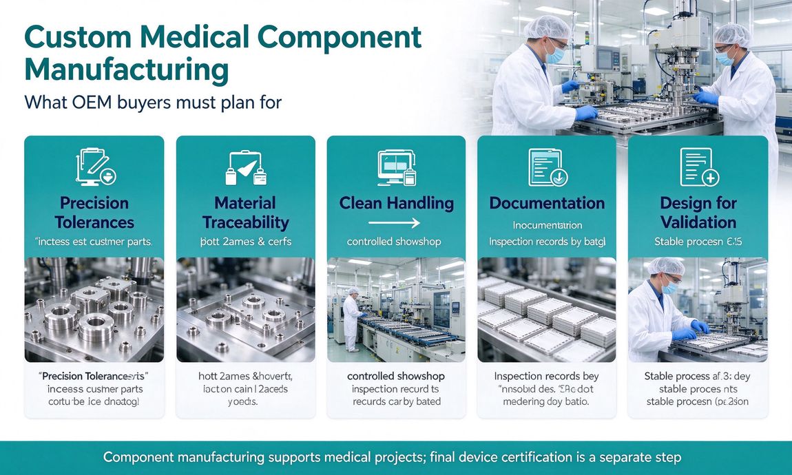 Infographic of medical component manufacturing challenges Infographic of medical component manufacturing challenges