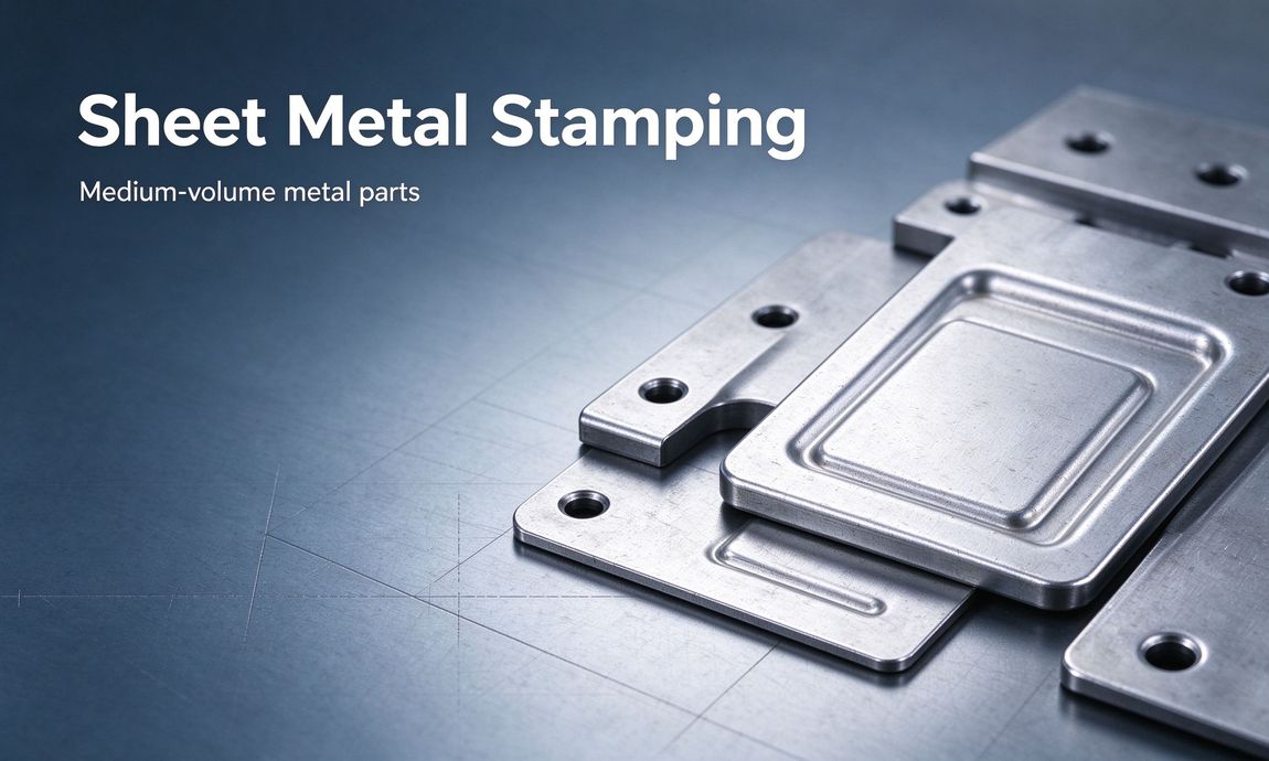 Industrial banner with stamped metal parts and sheet metal stamping title Industrial banner with stamped metal parts and sheet metal stamping title