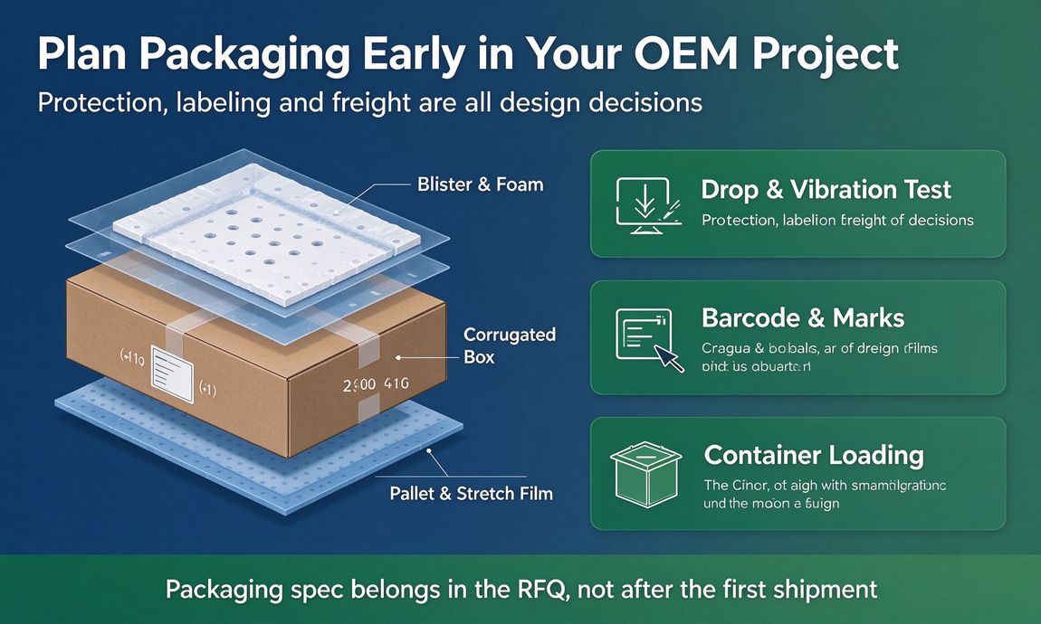 Infographic of packaging protection layers and logistics decisions Infographic of packaging protection layers and logistics decisions