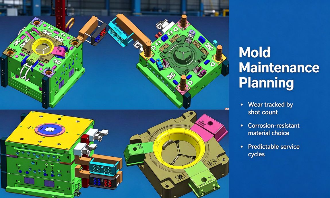 Industrial banner of precision injection mold maintenance planning Industrial banner of precision injection mold maintenance planning