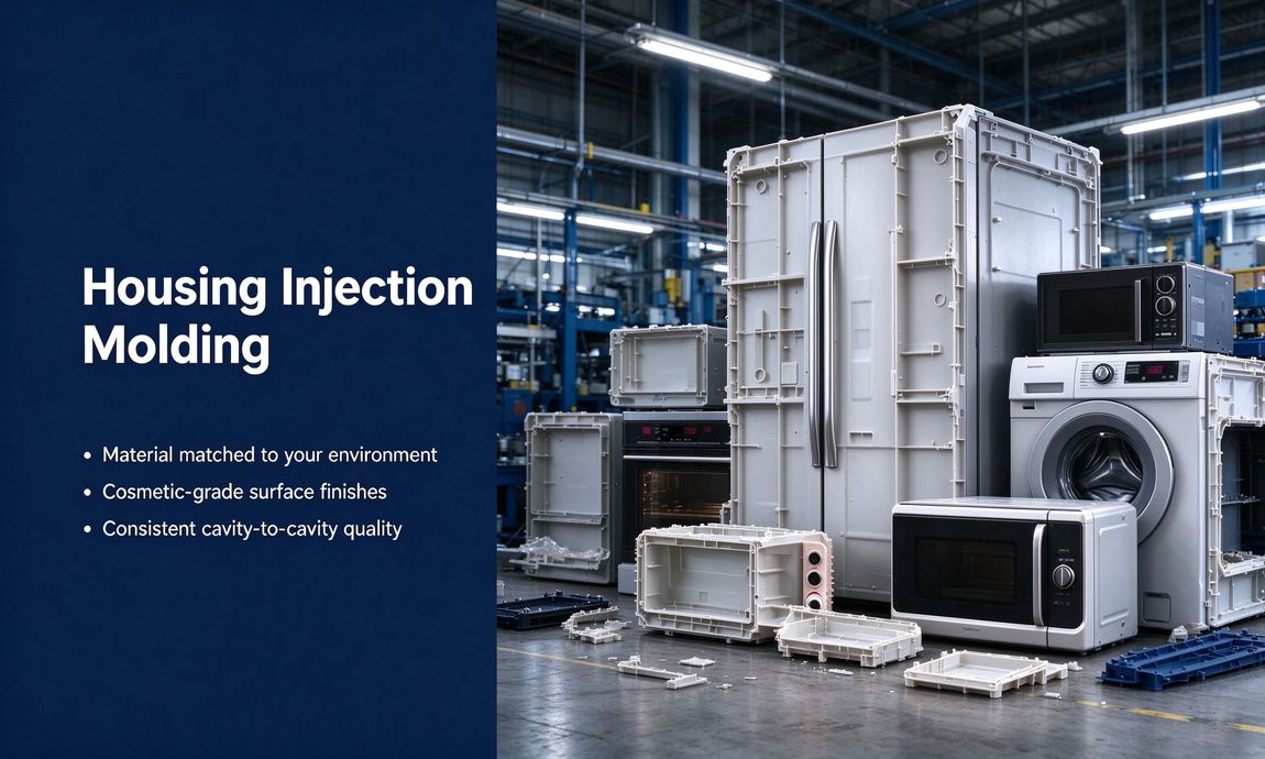 Industrial banner of appliance housings and injection molding Industrial banner of appliance housings and injection molding