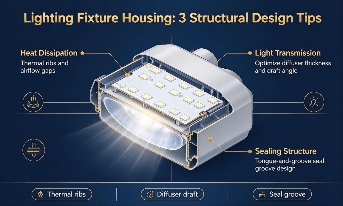 What design tips for custom lighting fixture housing OEM injection ...