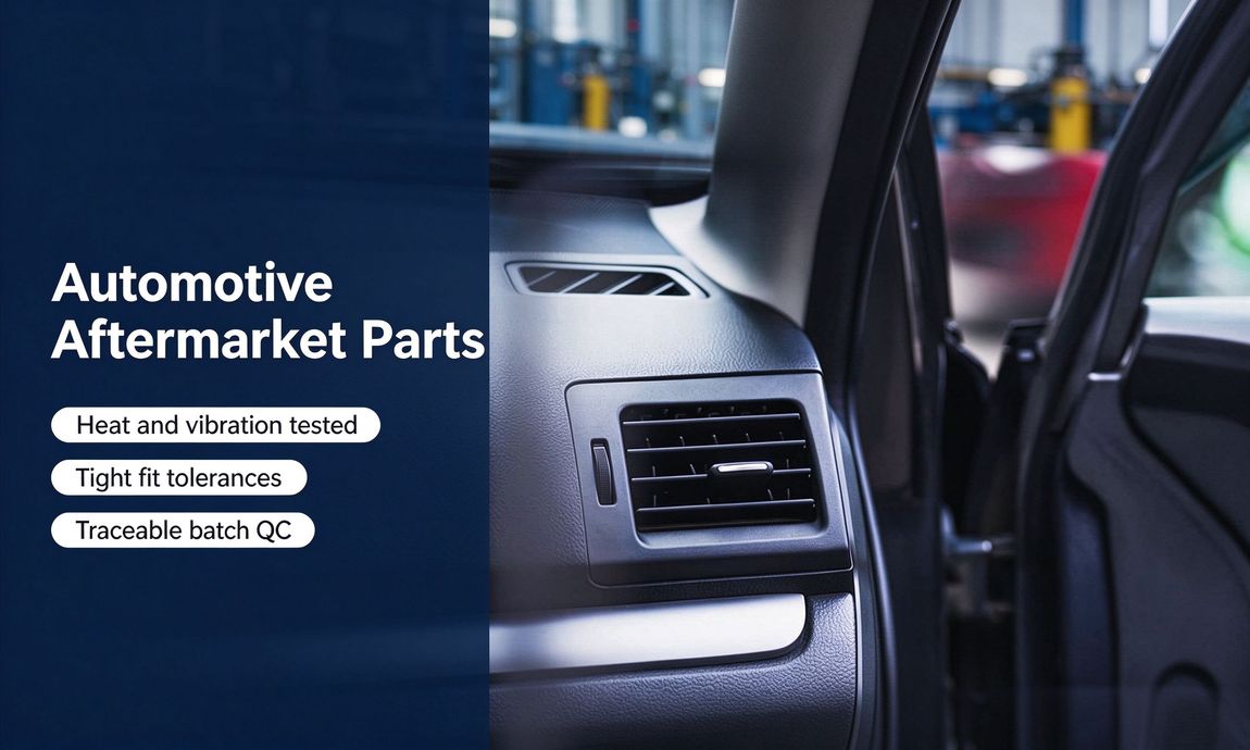 Brand banner of an automotive air vent in a car interior